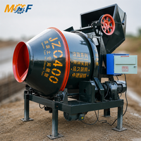 Malaxeurs à béton MHF JZC à entraînement par couronne dentée, trémie auto-chargeante, moteur de mélange 5,5 kW, capacité 400 L pour le malaxage du ciment sur chantier