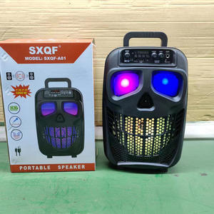 SXQF Nouveau Haut-parleur LED coloré 8 pouces en forme de tête de mort pour extérieur, avec microphone, télécommande, subwoofer, étanche IPX5, commande vocale - Product Image 4