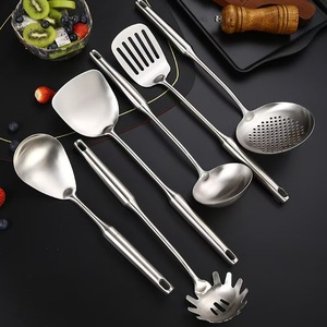 Food Grade <strong>Accessories</strong> Tools <strong>Bulk</strong> Silver Color 6 Pieces <strong>Kitchen</strong> Utensil Set Kitchenware SUS304 Stainless Steel Cooking Tool - Product Image 4