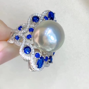 แหวนมุกแท้สีขาว ขนาด 13-14 มม. แบบไมโครเพฟ ไร้ตำหนิ ดีไซน์หลากหลาย สินค้าใหม่ประจำฤดูใบไม้ผลิ-ฤดูร้อน แถมฟรีแหวนแฟชั่น - Product Image 2