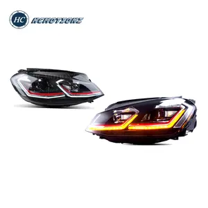 HCmotion L Type 7.5 style Sequential LED Xenon 2015-UP Front Head lamps MK7.5 Head lights For VW Golf 7 7.5 MK7