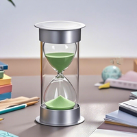 Sablier en verre argenté magnifique, minuteur de 5 minutes, idéal pour la cuisine, l'étude, la décoration de Noël ou comme cadeau – Vente chaude
