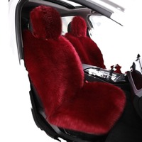 Housse de siège de voiture chauffante pour l'hiver, en laine cachemire épaisse et longue haute densité, coussin de dossier de siège auto