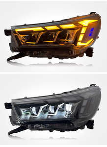 ชุดไฟหน้า DRL LED สำหรับ Toyota Hilux Revo Rocco ปี 20-24 รุ่น GR Style โปรเจคเตอร์ โคมดำ เลนส์ใส สำหรับออฟโรด 4x4 คู่ - Product Image 5