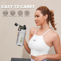 Bouteille d'eau de sport portable écologique sans BPA de 750 ml Fonwhy, anti-fuite, motivante, pour les voyages en plein air, en plastique direct