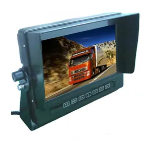 7 Inch Waterdichte Monitor Touch Knop 3 Kanaals Ingang Aluminium Shell U Beugel Met Sunvisor Voor Landbouwmachines Voertuig