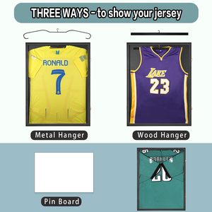 Cornice Espositiva 2026 Nera in Legno per Maglie Sportive con Protezione UV e Design Bloccabile per Maglie da Basket e <span class=keywords><strong>Calcio</strong></span> - Product Image 2