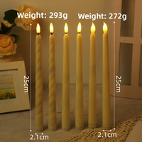Bougies LED sans flamme à télécommande, effet vacillant, 6 pièces, à piles, en spirale torsadée, pour embellir votre intérieur