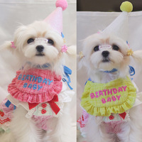 Bavoir et chapeau d'anniversaire pour animaux de compagnie Ensemble de fête pour chiens Accessoires pour chiens Bandanas Plus de styles pour choisir Accessoires d'anniversaire pour chiens