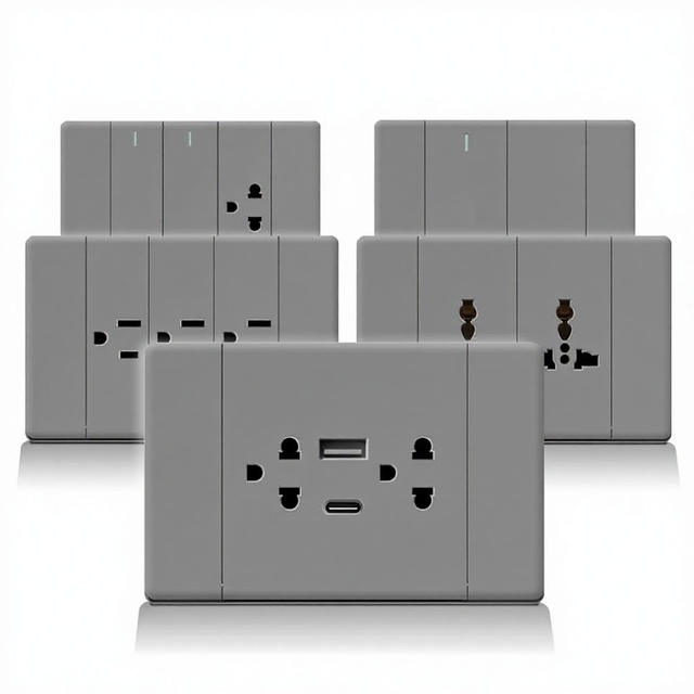 KESHIQI Flame Retardant PC 118 US Standard Electrical Wall Socket Electric Slim Switch and Socket for Household