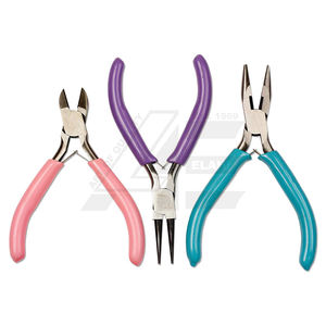 Juego de 3 Alicates de Punta de Aguja y Cortadores de Alambre de Acero Inoxidable Rosa, Morado y Turquesa, Kit de Herramientas para Manualidades y Joyería - Product Image 1