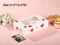 Boîte d'emballage pour pâtisserie et bonbons recyclée, pour macarons, chocolat, boîte à gâteau en papier personnalisée avec fenêtre transparente