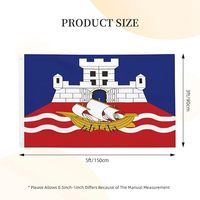 Drapeau de la ville de Belgrade en polyester avec armoiries pour l'affichage