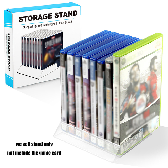 Newly Arrived Game Card CD Storage Stand for PS2 PS3 PS4 PS5 PlayStation Game Cartridge Transparent Bracket Display Base