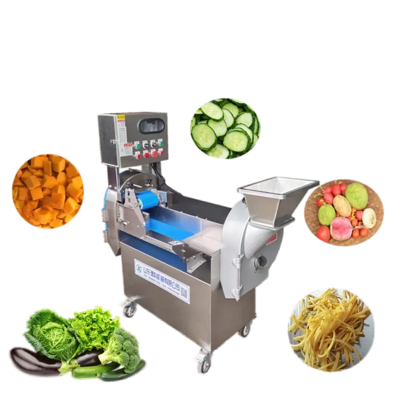 Máquina cortadora de rebanadas de dados de verduras automática Industrial, cortadora de cebolla, máquina cortadora de dados para verduras, caja de madera proporcionada