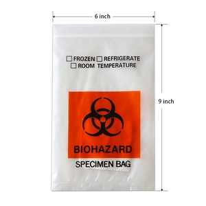 Pe nhựa 6 ''<span class=keywords><strong>x</strong></span> 9'' rõ ràng Zip khóa Kangaroo Túi biểu tượng tùy chỉnh in 3 lớp 2 mil Biohazard mẫu giao thông vận tải Túi - Product Image 5