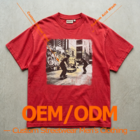 OEM/ODM Maßgeschneidertes Premium Vintage T-Shirt, Schweres Gewicht, 100% Baumwolle, Locker Geschnittener Boxy-Fit, Herren Grafik Digital Bedrucktes Streetwear-Shirt