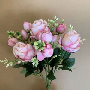 7 Heads Artificial Peony Bouquet with Silk <strong>Leaves</strong> Easy to Clean for Restaurant <strong>Table</strong> Decor - Product Image 6