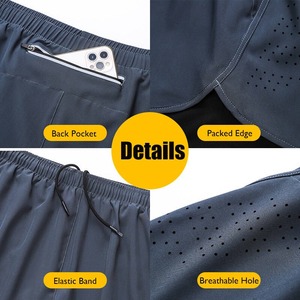 Men's Double <b>Layer</b> Running Shorts Casual Sportswear Quick Dry Gym Fitness Jogging Training Pants with Elastic Waist Closure - Product Image 5