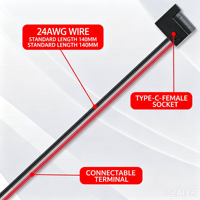 Connecteur d'alimentation USB-C femelle 2 broches LN-005 avec faisceau de câblage pour l'alimentation des petits équipements électroniques