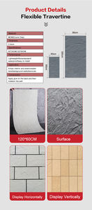 Carreaux <span class=keywords><strong>de</strong></span> pierre flexibles en travertin moderne MCM, revêtement mural en porcelaine souple pour les projets hôteliers - Product Image 5