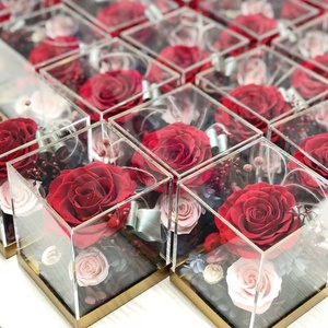 Vendita calda regalo acrilico scatola stabilizzata rosa lunga durata conservato secchi per sempre Rose eterne in cupola - Product Image 6