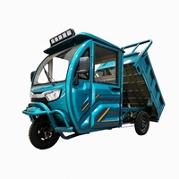 Triciclo Eléctrico de Carga 60V 800W para Adultos, Económico, de 3 Ruedas, con Techo, Cabina, Timón y Puertas