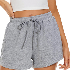 Shorts pour femmes à taille mi-haute, aspect polaire, respirants, séchage rapide, écologiques, en coton et polyester extensible, style décontracté et moderne - Product Image 4