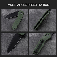 Couteau pliant à lame 3Cr13 résistante à la corrosion avec manche en nylon, ouverture sécurisée, pour camping et extérieur, couteau de poche à pointe Tanto inversée