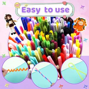 Limpiapipas de Chenilla DIY, Alambres de Chenilla, Varillas para Ramos de Flores, Juguetes Educativos para Niños, Manualidades Creativas Hechas a Mano - Product Image 6