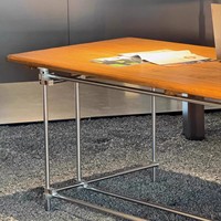 Bauhaus Axe Optique Bureau en Orme Rétro Industriel Moderne en Bois Massif pour Salle à Manger Studio Réunions Bureau de Luxe Immeuble de Bureaux à Domicile