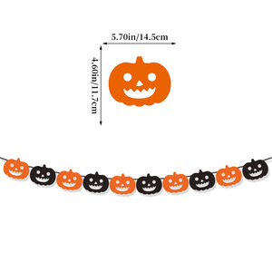 Bannière décorative noire HAPPY HALLOWEEN avec panneau citrouille pour décoration intérieure et extérieure, cheminée, fête à thème Halloween - Product Image 5