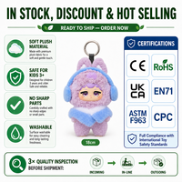 Pendentif en peluche visage anime Kawaii en vinyle - Jouet anti-stress en polyester doux, modèle boîte mystère