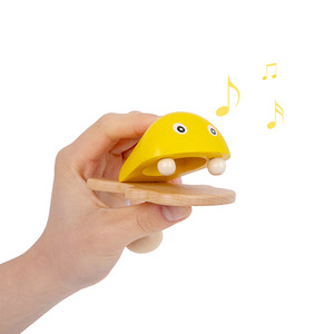 Legno naturale pesce tavola sonora giocattolo cartone animato forma di pesce nacchere musicale strumento musicale per bambini - Product Image 3