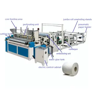 1880 Semi Automatic Toilet Roll Paper Rewinding Making Machine Production Line with Embossing