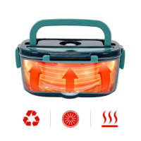Boîte à lunch électrique en acier inoxydable, boîte en papier, triple compartiment, bento portable, chauffable, anti-fuite, micro-ondable, 2 en 1, voiture, maison, 1-3L, sans BPA