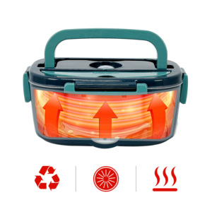 กล่องข้าวไฟฟ้าราคาถูก ขายส่ง 110V/220V กล่องอุ่นอาหารแบบพกพา ป้องกันการรั่วซึม 2 in 1 สำหรับใช้ในรถยนต์และที่บ้าน - Product Image 4