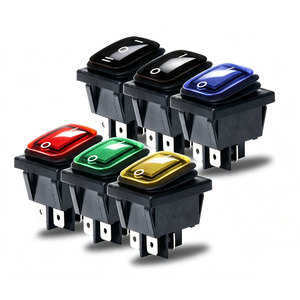 Interrupteur à bascule KCD4 robuste, étanche, à quatre pieds, avec point de contact argenté, broches en cuivre, lampe LED verte et rouge, 220V 16A 30A 250V - Product Image 1