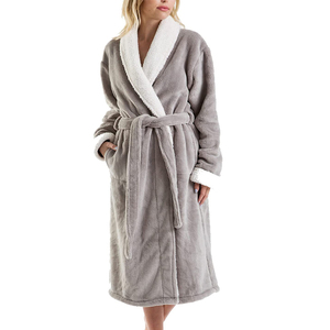 knee length dresses for ladies Sherpa Fleece Dressing Gown main image 1