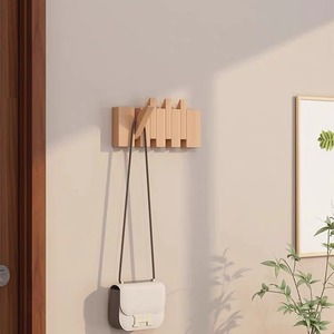 Perchero de pared con diseño de teclas de piano, de madera maciza, rectangular, fácil de instalar, para la entrada. - Product Image 2
