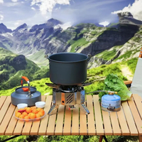 Réchaud portable en acier inoxydable 15800W à quatre brûleurs avec allumage piézoélectrique et coupe-vent pour le camping et autres équipements de plein air