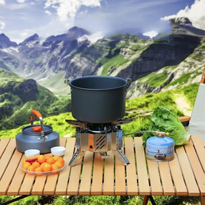 Réchaud portable <span class=keywords><strong>en</strong></span> acier inoxydable 15800W à quatre brûleurs avec allumage piézoélectrique et coupe-vent pour le <span class=keywords><strong>camping</strong></span> et autres équipements de plein air - Product Image 3