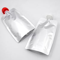 Pochette Doypack autoportante en aluminium argenté laminé avec bec verseur pour eau potable, jus de fruits, qualité alimentaire