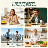 JULYHEALTH Fournisseur de Bisglycinate de Magnésium de Qualité Alimentaire, Poudre de Bisglycinate de Magnésium à 11% de Magnésium