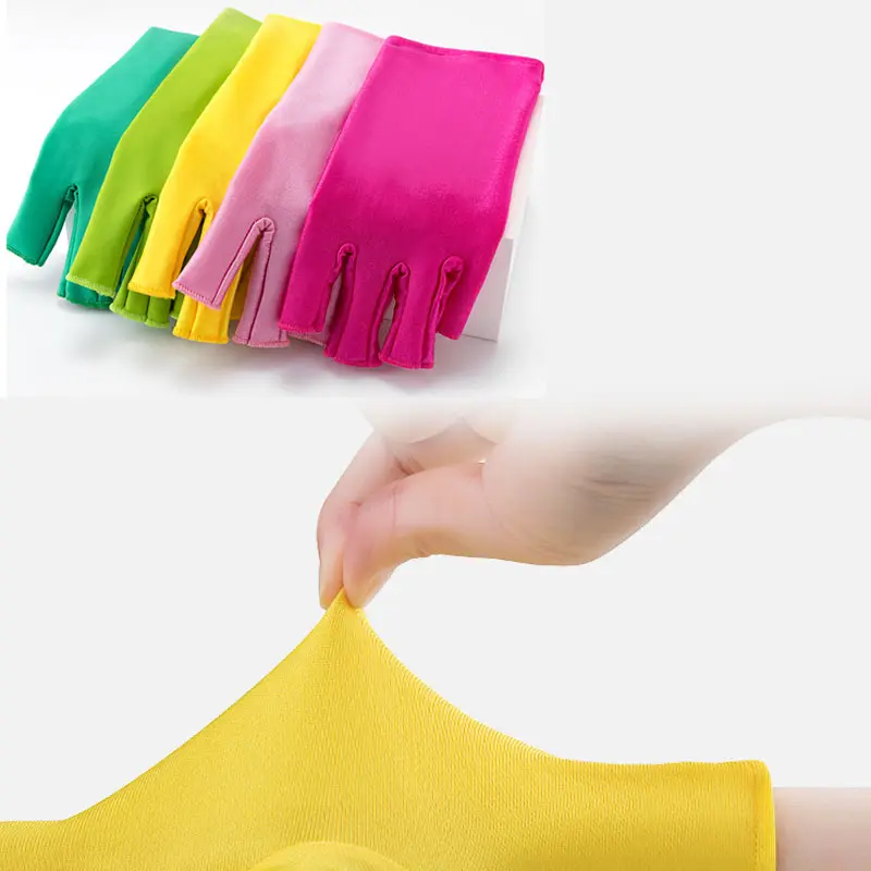 Manikür malzemeleri için yarım parmak eldiven manikür fototerapi aracı için Anti UV radyasyon koruma eldiven koruyucu