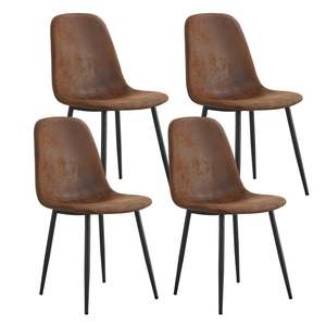 Modern <b>Brown</b> Faux Leather Upholstered <b>Dining</b> <b>Chair</b> with Metal Legs for Restaurant Coffee Shop Home <b>Dining</b> Rooms - Product Image 5