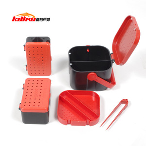 Kdhw Plastic Bait <b>Box</b> Set With <b>Lid</b> And Fork For Fishing Tackle <b>Storage</b> Portable Outdoor Use - Product Image 1