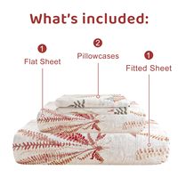 Ensemble de draps de lit en coton imprimé avec des motifs floraux tropicaux, respirants, mignons, faciles d'entretien, extra doux et confortables pour la chambre à coucher