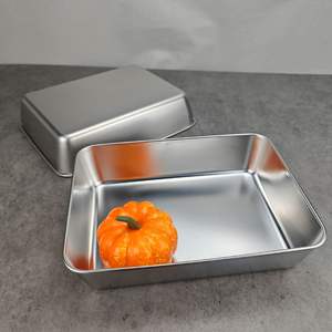 Plateau <span class=keywords><strong>plat</strong></span> profond en acier inoxydable 304 Rectangle <span class=keywords><strong>Tiramisu</strong></span> plateau alimentaire <span class=keywords><strong>plat</strong></span> et assiette durables <span class=keywords><strong>pour</strong></span> la cuisson et le service - Product Image 2