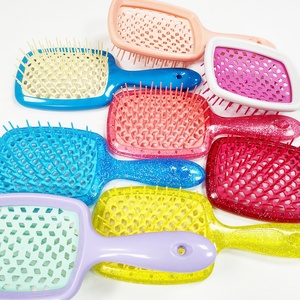 Logo personalizzato districante Set di pennelli per capelli ricci, distangler spazzola per capelli con addominali in Nylon spazzolino per Shampoo massaggiatore per cuoio capelluto con scatola - Product Image 1